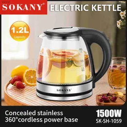 Electric Kettles SOKANY 1.2L Mini Water Pot Tea and Coffee Stainless Steel 1500W Portable Travel Boiler Suitable for Hotel Family YQ240410