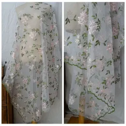 1yard pris organza blomma broderi brett spetstyg diy kjolkläder tyg blackout gardin handgjorda tillbehör