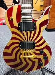 Wylde ODIN GRAIL Crimson Gold Buzzsaw Red Electric Guitar Quilded Maple Top Large Block InLay Golden Grover Tuners China EMG PI9904277