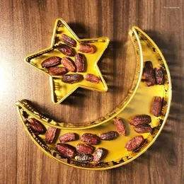 Piastre Eid Mubarak Moon Star che serve stoviglie vassoio dessert contenitore piastra Ramadan musulmano decorazione islamica