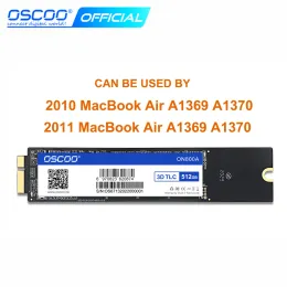 DRIVES OSCOO HARD DISK SSD 256GB 512GB 1T SATA3 SSD لـ MacBook Air 2010 2011 A1369 A1370 ترقية SSD HARD DISK MacBook