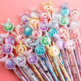 10/20/50/100pcs/set kawaii 스팽글 젤 펜 귀여운 나비 토끼 사슴 사전 사양 펜 0.5mm 블랙 잉크 사무실 학교 선물 240401