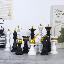 Neue Harzschachstücke Brettspiel Accessoires Internationale Schachfiguren Retro Home Decor Einfache moderne Schachmänner Ornamente