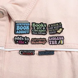 Endless TBR Enamel Pins Niestandardowy czytelnik Late Night Reader Club Brooch Broch Bluges Cartoon Biżuter