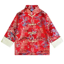 Традиционная младшая куртка Tang костюм кардиган китайский новогодний костюмы кунгфу Cheongsam детская одежда наряды для мальчиков.