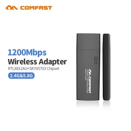 カードCOMFAST CF912AC 1200M 802.11ACラップトップデュアルバンド2.4GHz + 5GHz USB RTL8812AU KALI LINUX WIFIアダプターワイヤレスドングルアダプトー