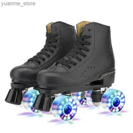 Inline Roller Skates 2020 Factory Direct Sale Roller Skates Schuhe Doppelreihe Langlebige Flash Pu Wad Outdoor Erwachsene Mann Frau Kinder Patinen Schuhe Y240410