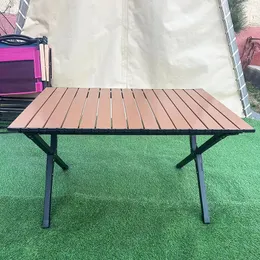 Açık portatif piknik kamp ekipmanı kamp tavuk rulo masa basit katlanır masa