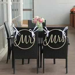 2st Mrs Mrs Wedding Wood Chair Sign Hollow Round Chair Flag Wedding Party Wood Cutout Wedding Party Decoration