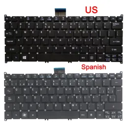 Tangentbord Spanish SP/US Keyboard för Acer Aspire MS2346 MS2377 Q1VZC Chromebook C7 C710 C7102847 V5123 V5131 V5121 V5171 AO756 B113M