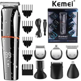 Trimmers Original Kemei Digital Display allt i en hårtrimmer för män Eyebrow Beard Trimmer Electric Hair Clipper Grooming Kit Haircut