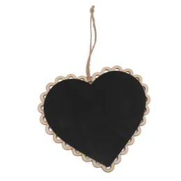 Oval kare kalp şeklindeki mini ahşap tahta kara tahta asılı not düğün dekor tahtası tutucu