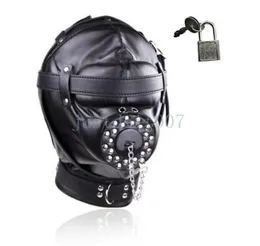 Bondage Soft Full Head Restraints Mask Gimp Hood Muzzle Mouth Plug Headgear Blindfold E943424903