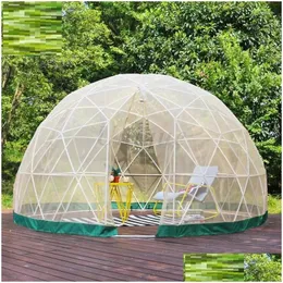 Çadırlar ve Barınaklar Glam Lüks Çadır Evi Parti Şeffaf PVC GEODESIC EXPO DOME Yuvarlak Çatı 4m Damla Teslimat Sporları Açık havada Cam DHV8D