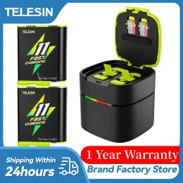 제품 Telesin GoPro 11 Hero 11 10 9 1750 MAH 배터리 용 고속 충전 배터리 2 가지 방법 빠른 충전기 상자 TF 카드 스토리지 10