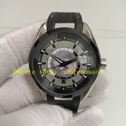 Verklig bild Automatisk klocka Mens 150m Auto Grey Dial Date Rubber Armband Transparent Back 8500 MOTION MEKANISKA HÄRLIGA WISTWATCHES SPORTKLÄGAR