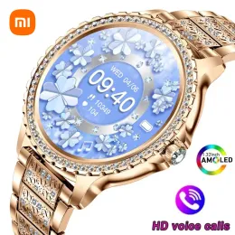 Xiaomi Watches Mijia 여성 심박수 스마트 시계 1.32 인치 360*360 HD 스크린 다이아몬드 팔찌 숙녀 Bluetooth 음성 전화 스마트 워치 워치