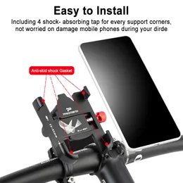 Bicycle Motorcycle Phone Holder Aluminum Handlebar Bike Phone Mount Adjustable Non-Slip for iPhone 13 12 11 Samsung S22 S21