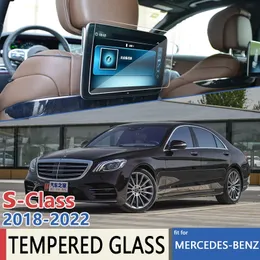 Dla Mercedes Benz S Class 2018 ~ 2022 W222 Samochód tylnych siedzeń Wyświetlacz Ultra-cienki film pełnokranowy szklany akcesoria szklane