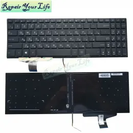 Tangentbord US English Latin Russian Laptop Keyboard för ASUS VIVOBOOK X580VD N580V X580 N580 RU Standard Keyboard Backlit 0KNB05600RU00