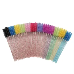 50pcs Shiny Disposable Cinelas Brush Aplicador Varas de Maldição Rímel Ferramentas de Maquiagem de Magres Spoolers Spoiols de Varas de Varrões de Varrões