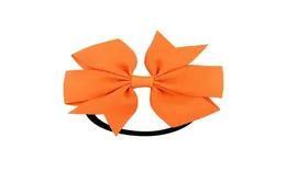 20 kolorów 8 cm Solid Cheerleading Ribbon Bows Grosgrain Cheer Bows krawat z elastyczną opaską gumową opaskę do włosów tfj4438093370