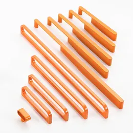 LCH Modern Style Zink Eloy Baking Paint Ytbehandling Orange Rainbow Colored Cabinet Pull Drawer Handle Skåpsknappar