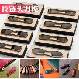 Leather Craft Zipper Puller Cutter Japan Steel Blade Zip Pull Template Cutting Mould Handmade Punching Tools DIY