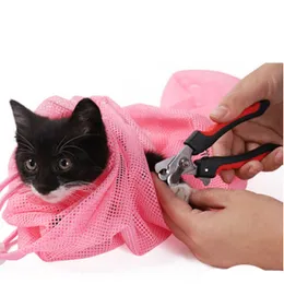 Malha de gato bolsa de banho gatos de lavagem de lavagem de lavagem de gato bolsa limpa sem arranhão suprimentos de gato de retenção de mordida