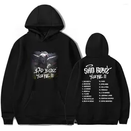 Hoodies masculinos 2024 júnior h mercador sad boyz 4 vida ii capuz de moletom de manga longa molhas de rua masculinas de bolso de bolso de bolso engraçado