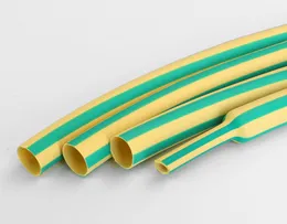 1 m/parti 3: 1 värmekrymmer med limhäftande fodrad dubbel väggrörshylsa Wrap Wire Cable Kit Yellowgreen Dual Wall