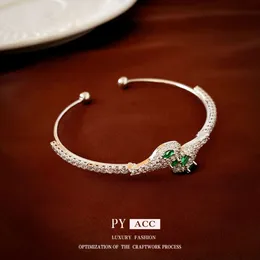 Zircon Snake Shaped Open Bracelet with Fashionable Unique Design, Cool and Individualized New Handicraft