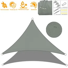 Shade Sail Waterproof Outdoor Garden Patio Party Sun Awning Triangular Canopy 98% UV Blocking with Free Rope 240409