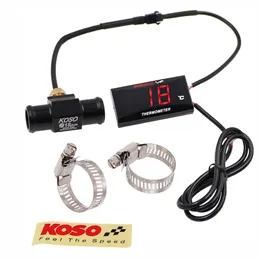 KOSO Motorcycle Thermometer for 0~120 Degree Centigrade Universal Digital Moto Water Temperature Gauge with Sensor & Adapter