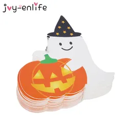50st Söt Ghost Pumpkin Style Diy Halloween Gift Candy Decorations Papperskort Lollipopkort Halloween Party Decorations