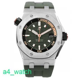 Grestest AP Wrist Watch Royal Oak Offshore 15720ST Avocado Green Plate Green Face Gold Pointer 42mm Gauge Set