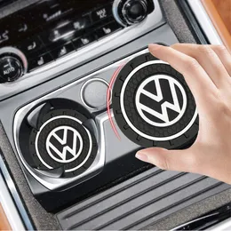 1/2pcs 실리콘 자동차 코스터 워터 컵 슬롯 폭스 바겐 폭스 VW 골프 7 투란 티군 보라 MK7 딱정벌레 폴로 MK4 Passat