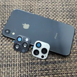 Fake Camera för iPhone XR Ändra till 13 Pro Triple Camera Design Modified Lens HD Hempered Glass + Metal Protector Cover