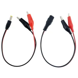 1pcs 2 timsah klipsine 1 erkek veya dişi DC elektrik fiş konnektör adaptörü 25cm tel dc 5.5*2.1mm klips Timsah test uçları