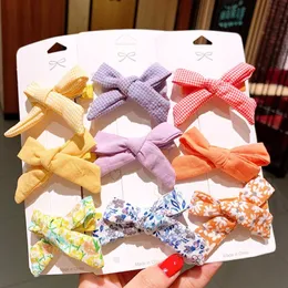 3pcs set с твердым цветом полосатой решетки для волос детской припечатки Candy Colors Clip Clip Hairpins Mabon Girls Accessory296z