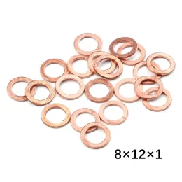 20pcs Feststoffkupfer Waschmaschinen Flachring Dichtung Sumpfstopfen Öldichtungsanschläge Waschmaschinen Förderer Hardware 10x14x1mm Mulitgröße