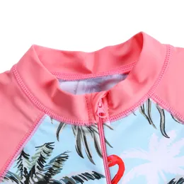 Baohulu Kids Swimsuit UPF 50+ UV Szybkie słońce ochronne One Piece Flower Beachwear z Ziper Surfing Suit Rashguard