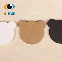 Bear Head Blank Paper Mabels для сумки бумажной карты Kraft Paper Tags для мини -подарочной метки ручной работы для ручной работы