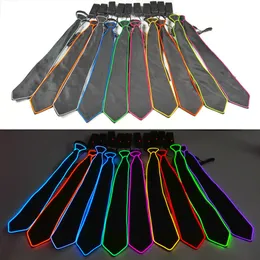 2022 New Style Mens Light Up El Wire Bow Tie Necktie Sound Activated Led Men Light Bowtie Wedding Glow Party Supplies