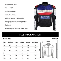 Jaqueta de proteção contra motocicleta verão respirável inverno rally rally motocross off-road jacket profissional casaco jk-75