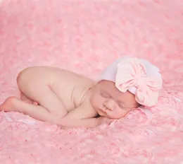 Neugeborenes Baby Big Bow Hat Caps Weiche Baumwolle warmes Kopfbuch Fashion Bowknot Heading Cap für Säugling süße Kopfbedeckung Kleinkind Haar Accessor3239797