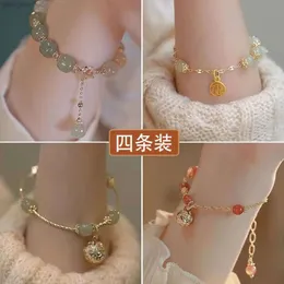 2024 Instagram Niche Design Friend الصينية النمط الصيني Gold Wire Bell Bracelet Perme