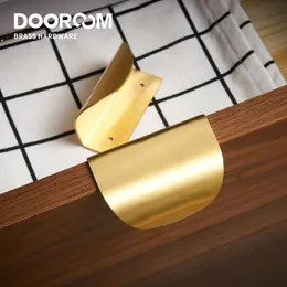 Dooroom Brass Furniture Handles Solid Leaf Shaped Gold Pulls Wardrobe Dresser Cupboard Cabinet Door Drawer Shoe Box Knobs