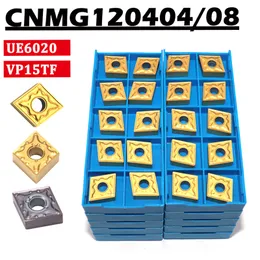 CNMG120404 MA CNMG120408 HM UE6020外部ターニングツール炭化物挿入CNMG 120404金属旋盤ツールスチール用の挿入