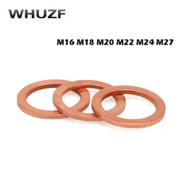 10pcs M20 M22 M24 --- M48 Feststoffkupfwaschmaschine flache Ringdichtung Sump Stecker Öldichtungsanschläge Waschmaschinen Verschlusshardwarezubehör Zubehör